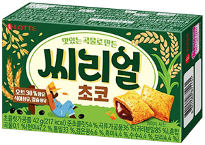 Lotte~Злаковое печенье с шоколадной начинкой (Корея)~Cereal Choco